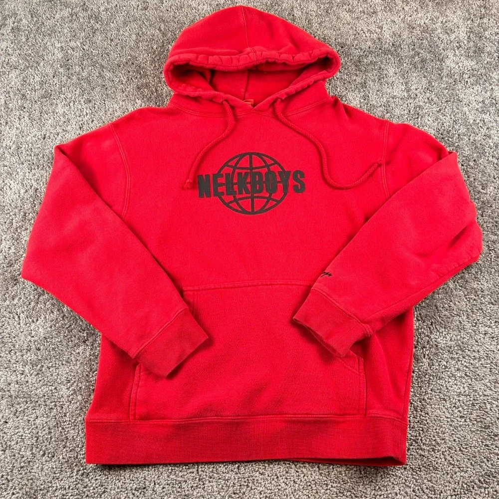 Full Send‎ Nelk Boys Hoodie Mens Small Red Pullover Sweatshirt Pocket